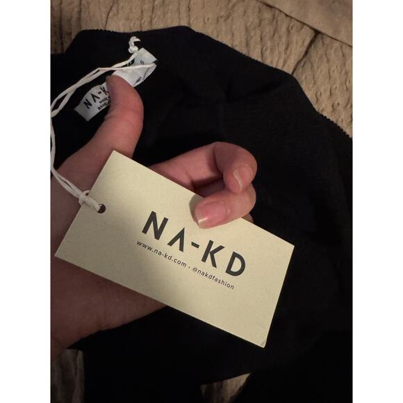 NA-KD Off-Shoulder Knitted Sweater Top Black NWT Size S - Picture 6 of 9